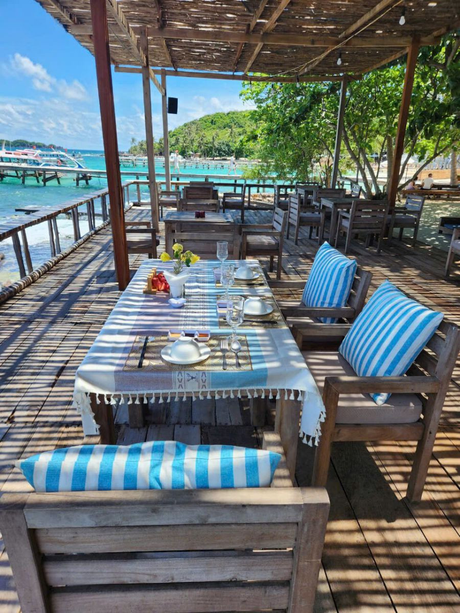 Beachfront table with stunning view